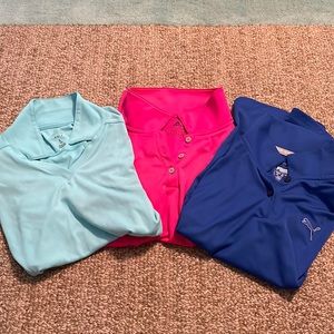 Package Deal! 3 Girls Golf/Tennis Shirts! Pink/Blue/Mint